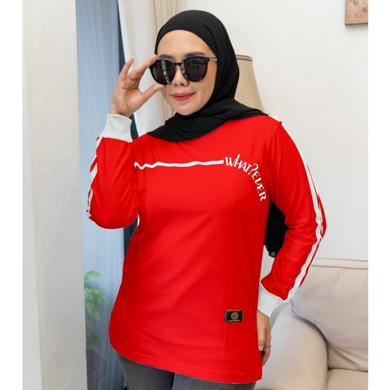KAOS LENGAN PANJANG RIB KAIN KATUN COMBED 20S PREMIUM BAJU WANITA TERBARU