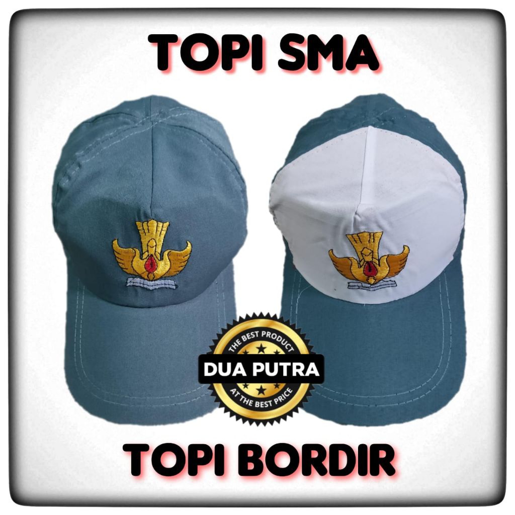 topi sma full abu abu bordir belakang karet///topi sma fulll abu abu