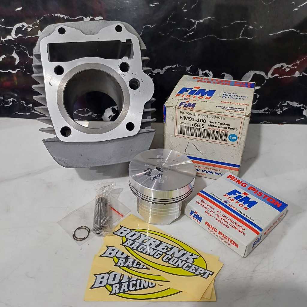 PAKET BORE UP BLOK KHARISMA / KARISMA / SUPRA X 125 KPH PISTON KIT  66//66,5//67 PIN 13 NPP-BOYRENK 