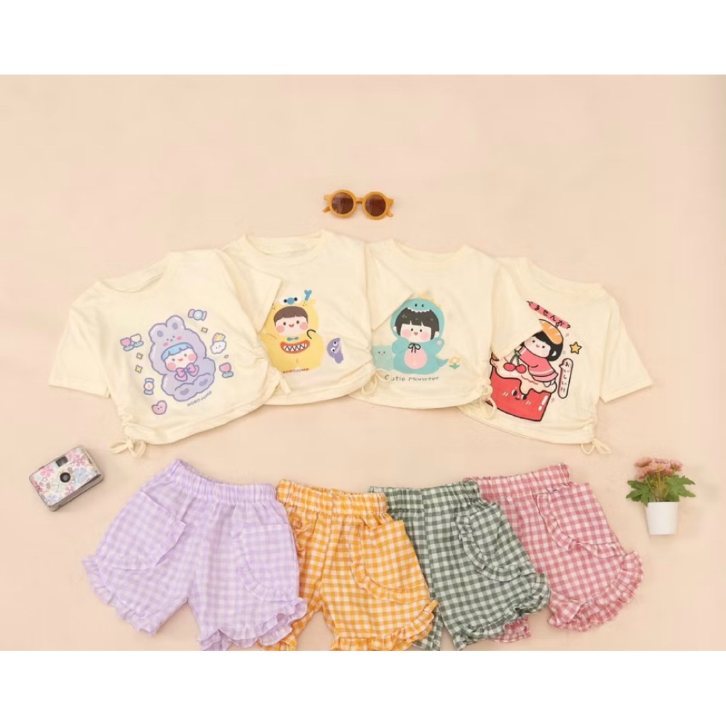 StaChiki & Chika OneSET - Setelan Baju Anak  Perempuan One Set Umur 1-5 Tahun |  Baju Anak Perempuan