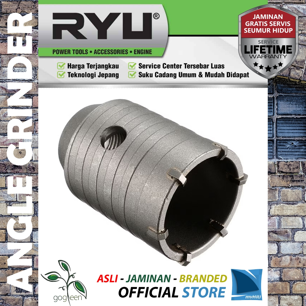 Mata Bor 30 ~ 50 mm Lubang Besar Cor Beton Besi Baja TCT - Hollow Drill Core Bit RYU