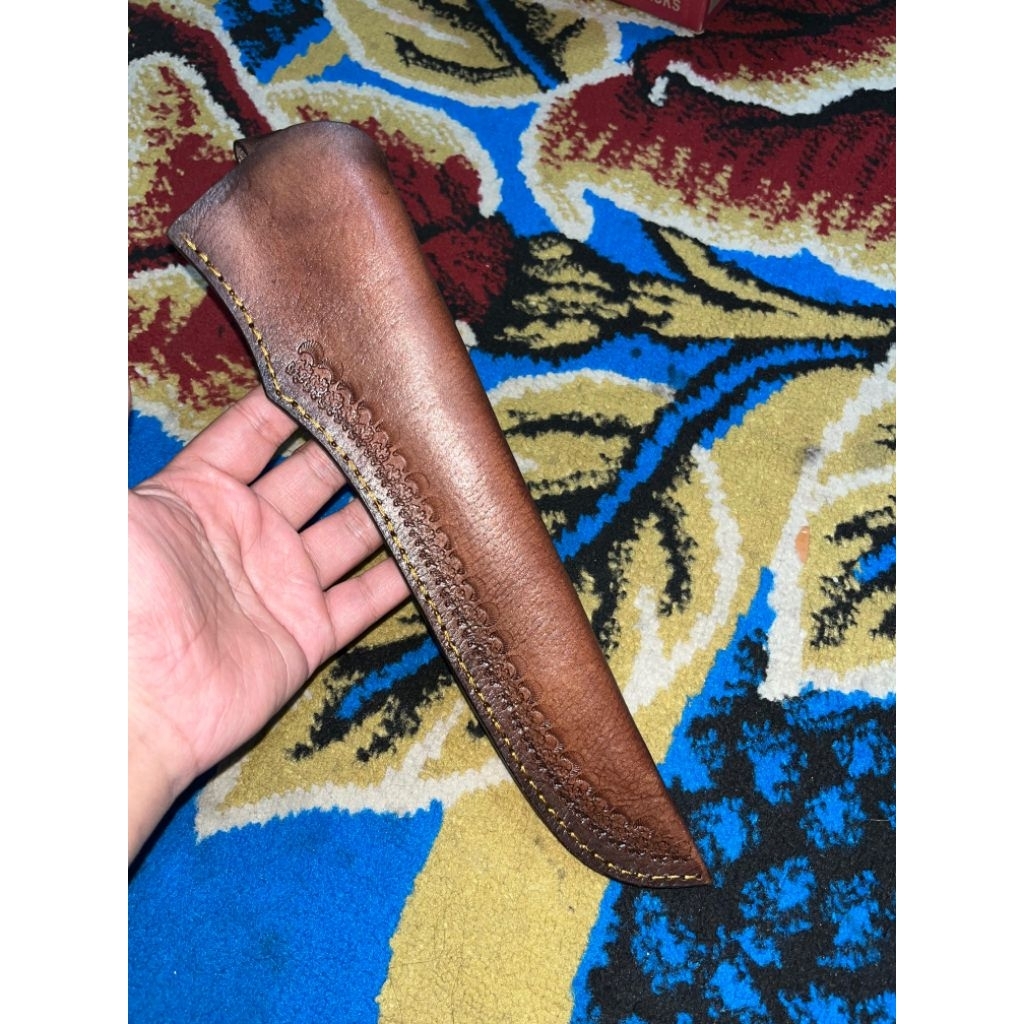 Sarung Pisau straight 20-22cm kulit sapi asli