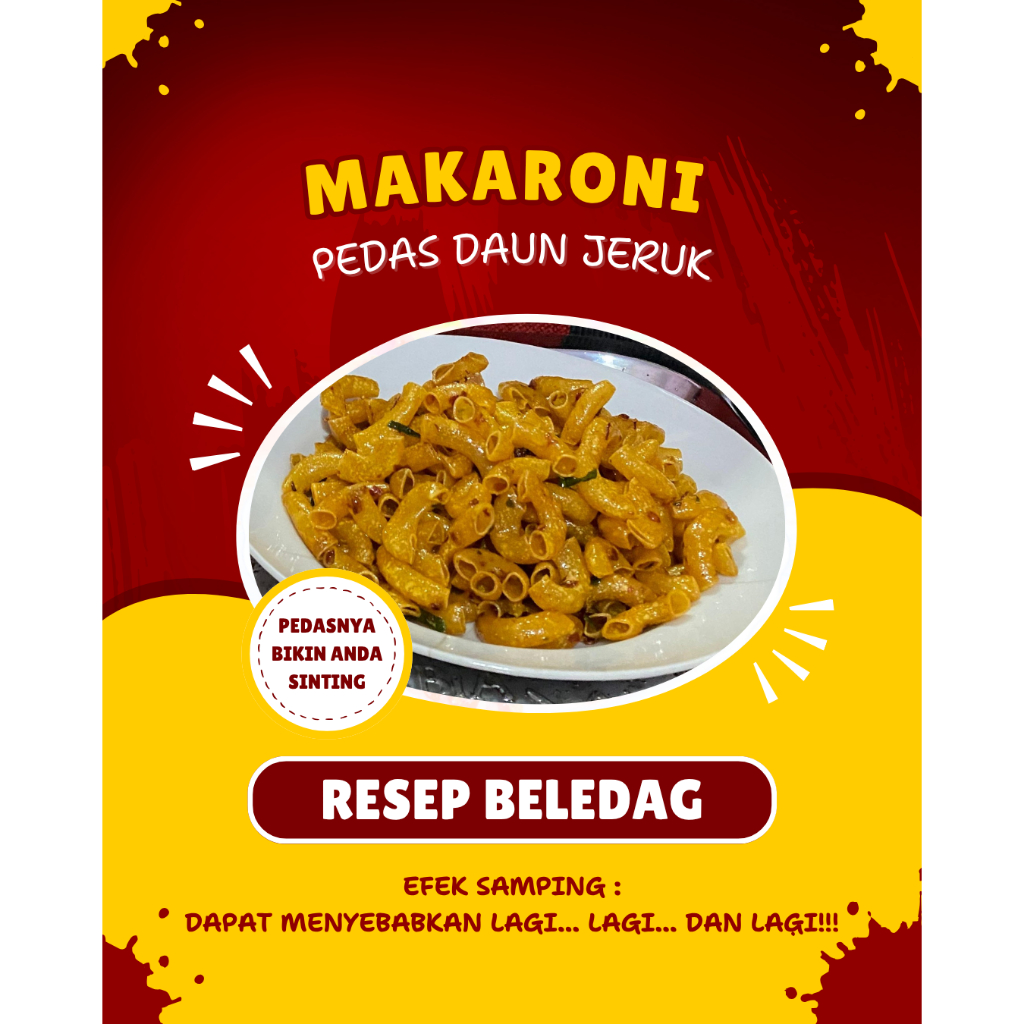 

Makaroni bantat cemilan kriuk 1kg bumbu melimpah pedas daun jeruk