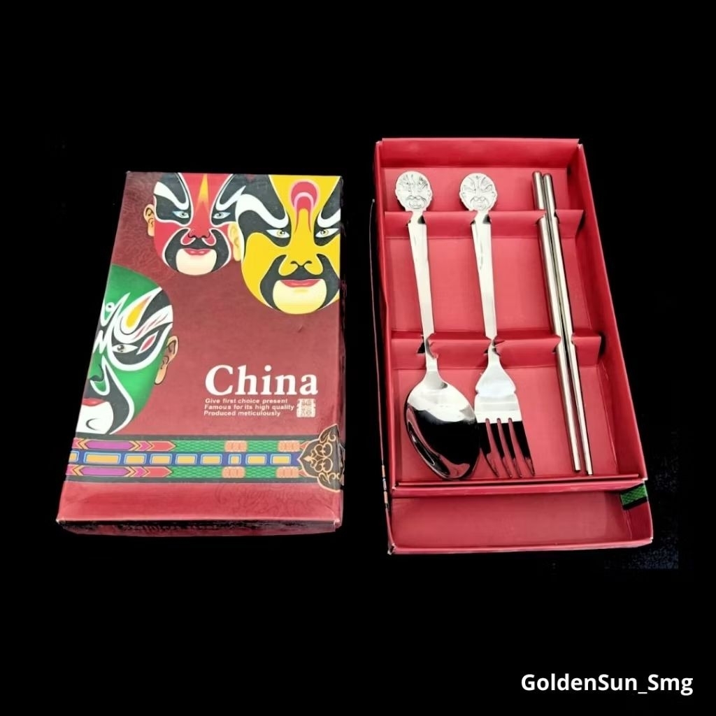 Sendok Makan Set Box / Sendok Garpu Sumpit Stainles Set / Sendok Garpu Souvenir / Sendok Garpu PREMI