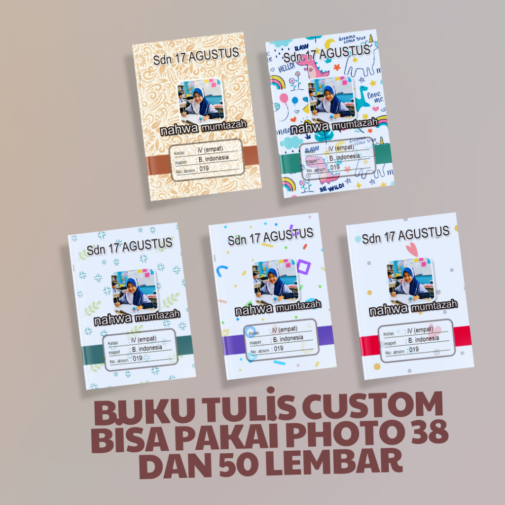 

Buku Tulis Custom Photo 38 dan 50 Lembar/Buku Tulis, Buku Tulis Anak