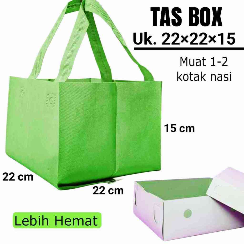 

( Harga Per PCS ) Tas Box Dus pres 22x22X15 | Tas Kotak Nasi | Tas Box Hajatan | Tas tempat Kue