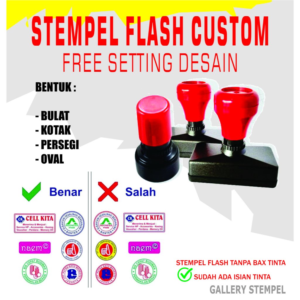 

*PROMO* Stempel Otomatis # Stempel Flash # Stempel Custom # Stempel Warna # Desain Custom Bebas