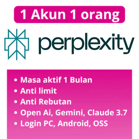1 Tahun Perplexitiiii Private Pro AI Chat Gemini Grok Support Prompt GPT 4.1Image Generator