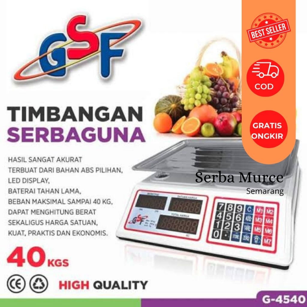 Timbangan Digital GSF 30Kg /Timbangan Buah LED/ Timbangan Dagang/ Timbangan