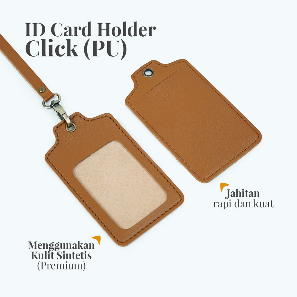 

Id Card Holder Model Klik Bahan Kulit Sintetis 1 Slot Kartu
