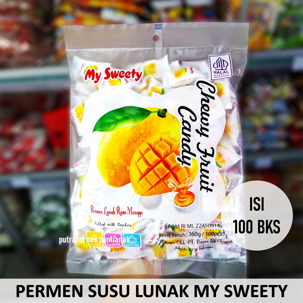 

Permen Buah My Sweety Mangga 360 gr / Permen Lunak Aneka Rasa Buah / Permen Susu Snack Lebaran
