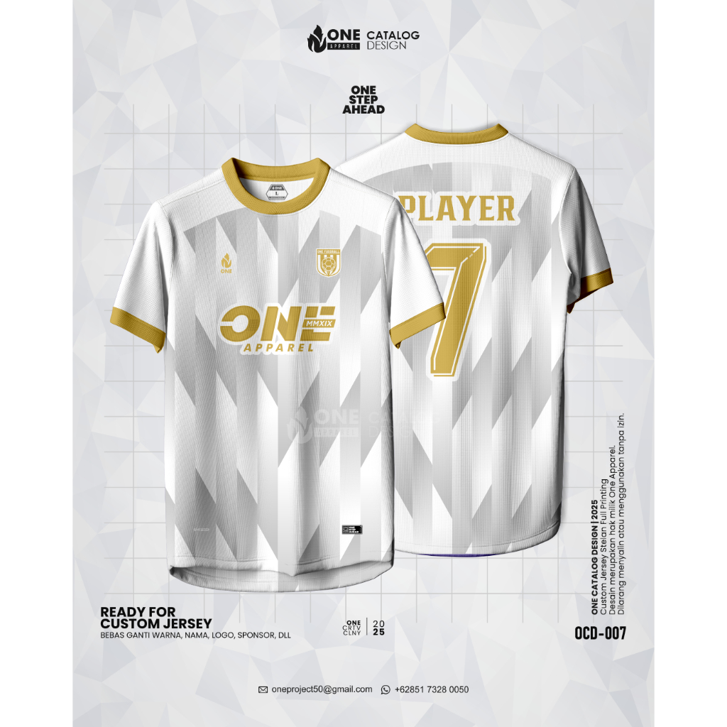 ONE APPAREL - CUSTOM JERSEY STELAN FULL PRINTING - FUTSAL, SEPAKBOLA, VOLI, BASKET - FREE DESAIN