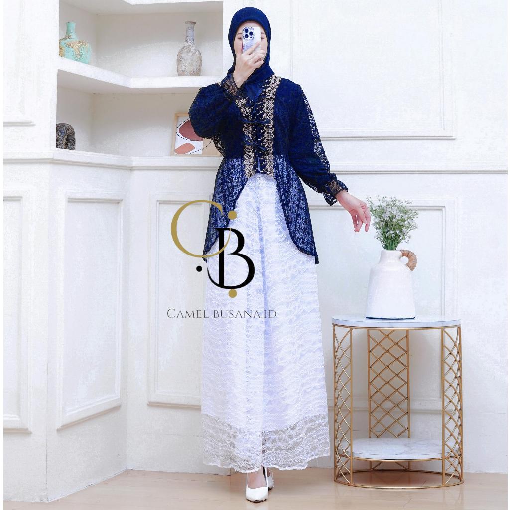 RECOMMENDED WIZA DRES SET INNER OUTER DAN ROK TUTU ROK BROKAT CAMELBUSANA GAMIS MUSLIM WANITA