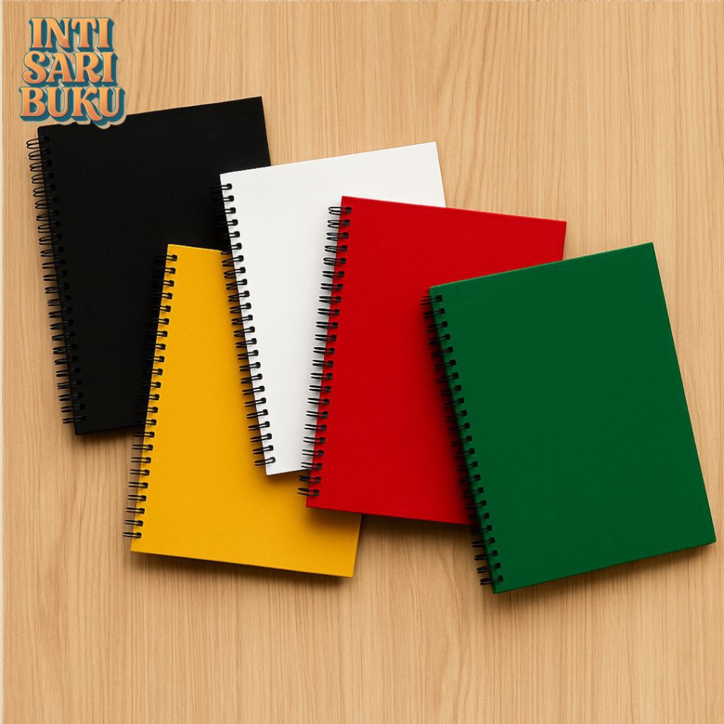 

Notebook Spiral A6 A5 B5 A4 Buku Catatan Notebook Garis / Polos / Kotak / Titik / Cover Transparan Mika Warna
