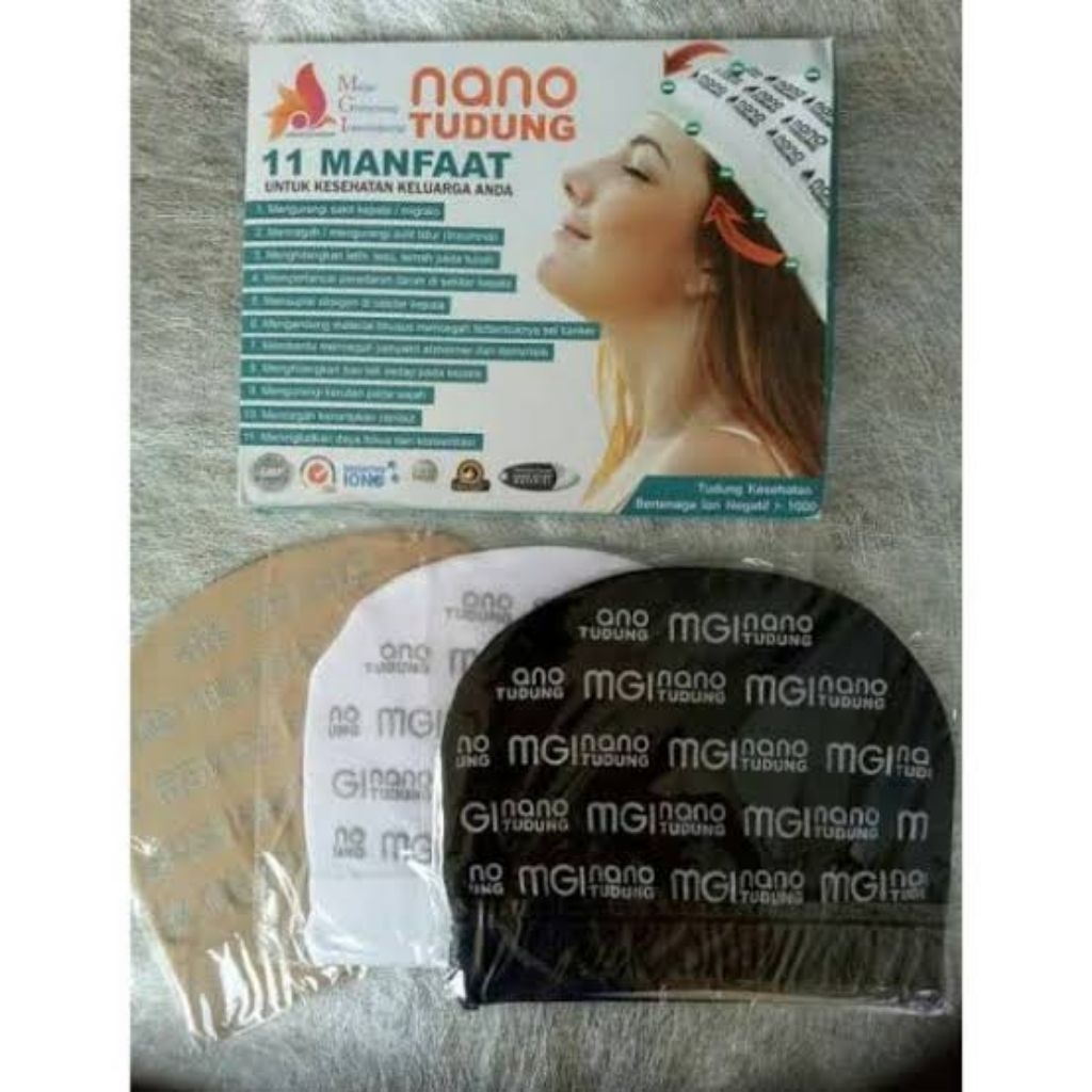 MGI NANO TUDUNG KEPALA CIPUT KESEHATAN WARNA HITAM PUTIH KREM