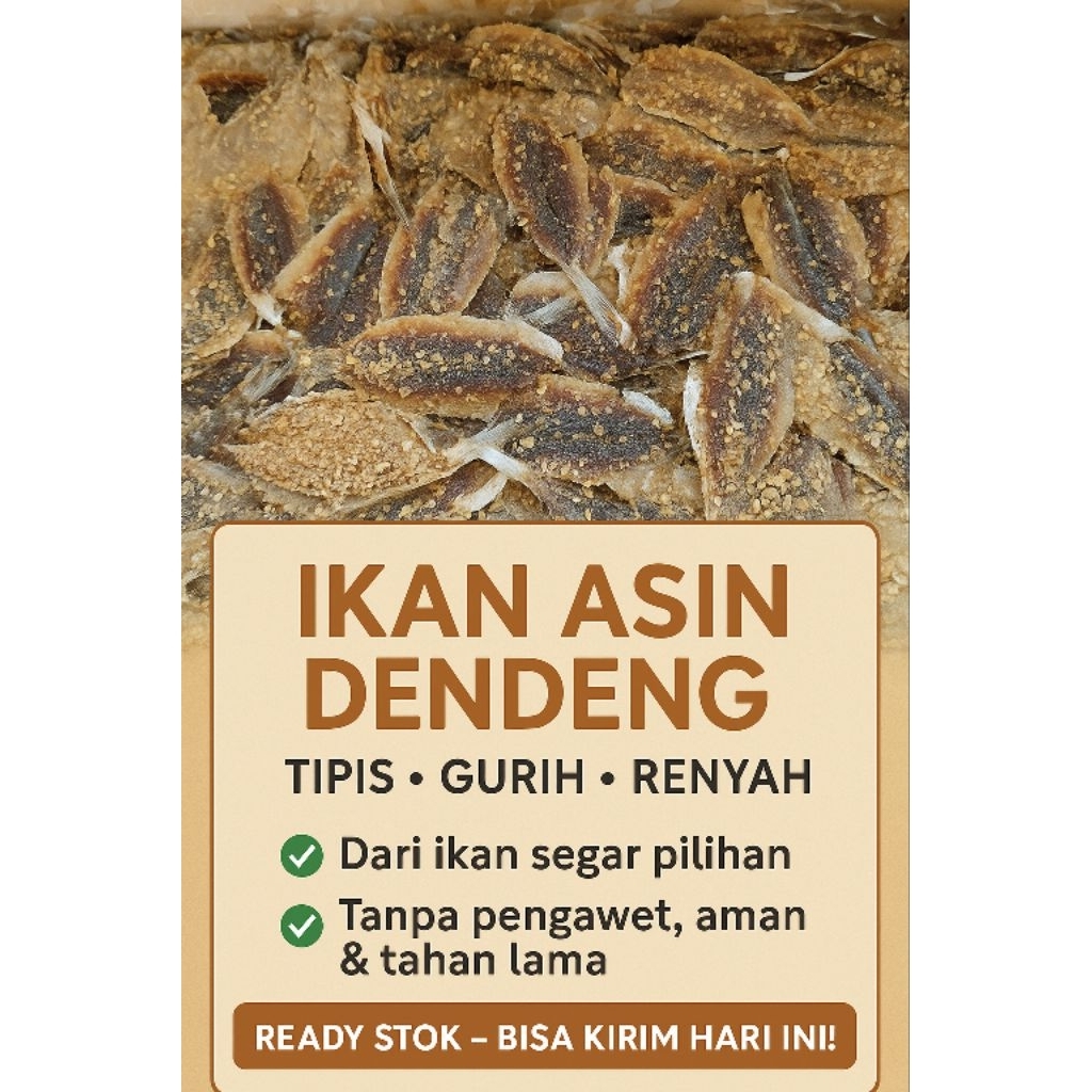 

Ikan Asin Dendeng Premium – Renyah & Gurih, Siap Goreng/1kg