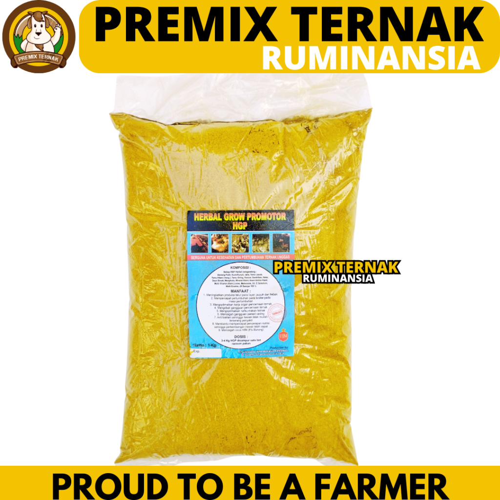 HERBAL GROW PROMOTOR HGP 1 KG UNGGAS JAYA - Jamu Herbal Meningkatkan Pertumbuhan Ayam Unggas Bebek S