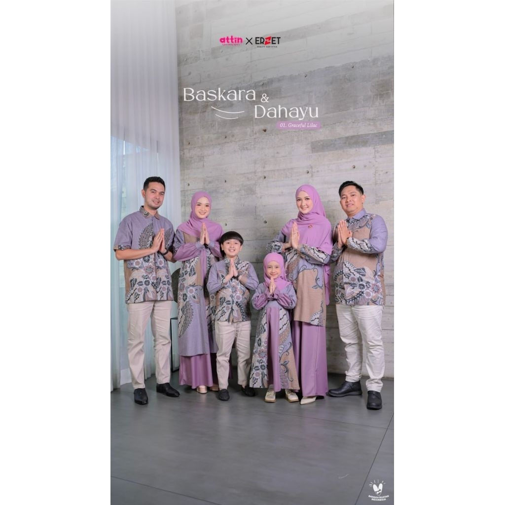 Attin - Dahayu Baskara Graceful Lilac | Gamis Batik Couple