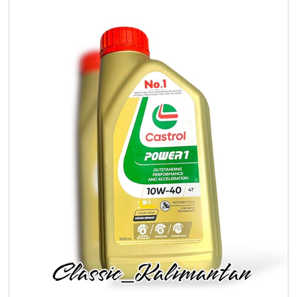 OLI MESIN MOTOR CASTROL POWER 1 POWER ONE 4T 10W - 40 800ML CASTROL ORIGINAL