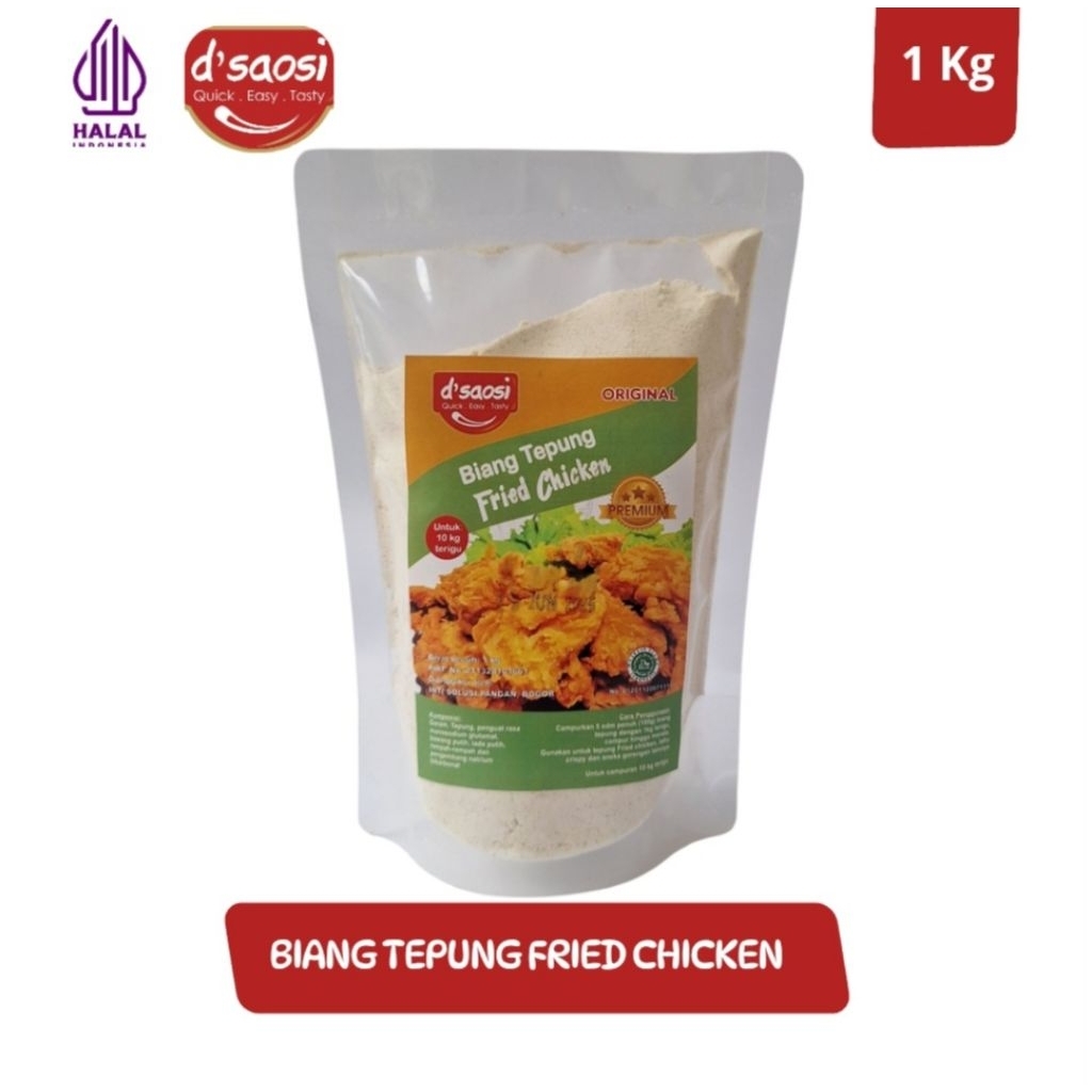 

D'saosi Biang Tepung Fried Chicken Premium Halal 1 kg Renyah dan Tahan Lama