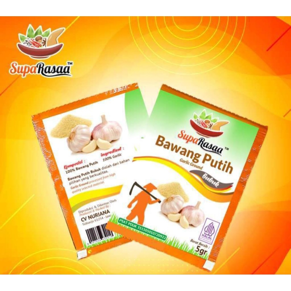 

Bumbu Bawang Putih Bubuk Sachet Suparasa 1 Renceng