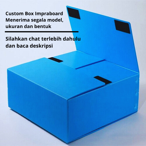 

Custom Box Impraboard / Custom box packaging / Custom box sparepart / Wadah Penyimpanan barang bahan impraboard