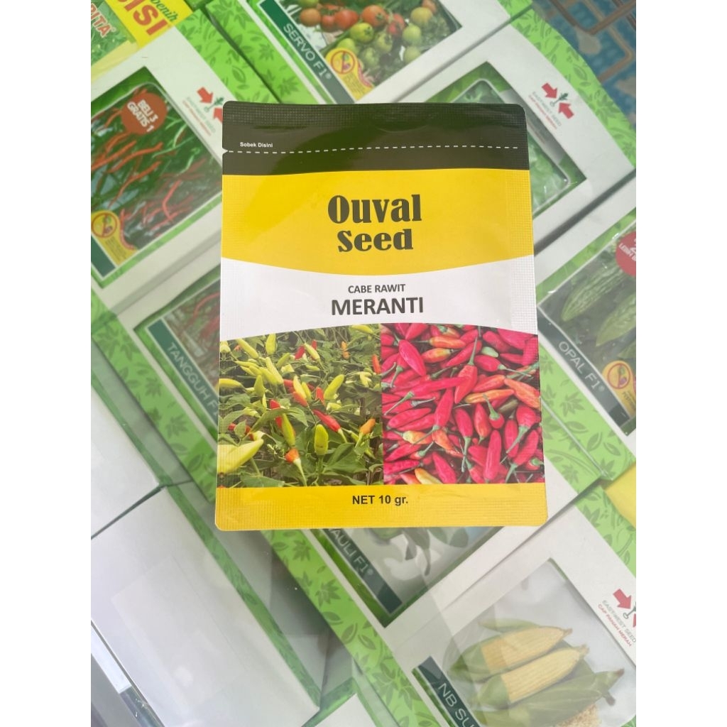 Bibit Cabe rawit unggul Meranti F1 tipe buah keatas kemasan 10gr Ouval Seed exp 2026