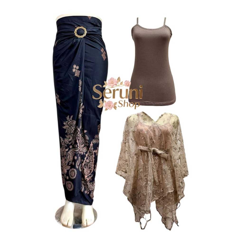 Setelan Brokat Outer Cape Crop | Outfit Kondangan Bridesmaid Mewah & Elegan