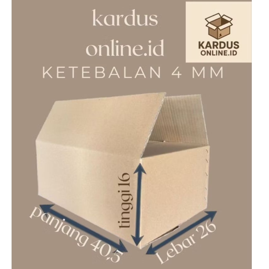 

Kardus packing Uk 40,5x26x16 3ply (4mm)