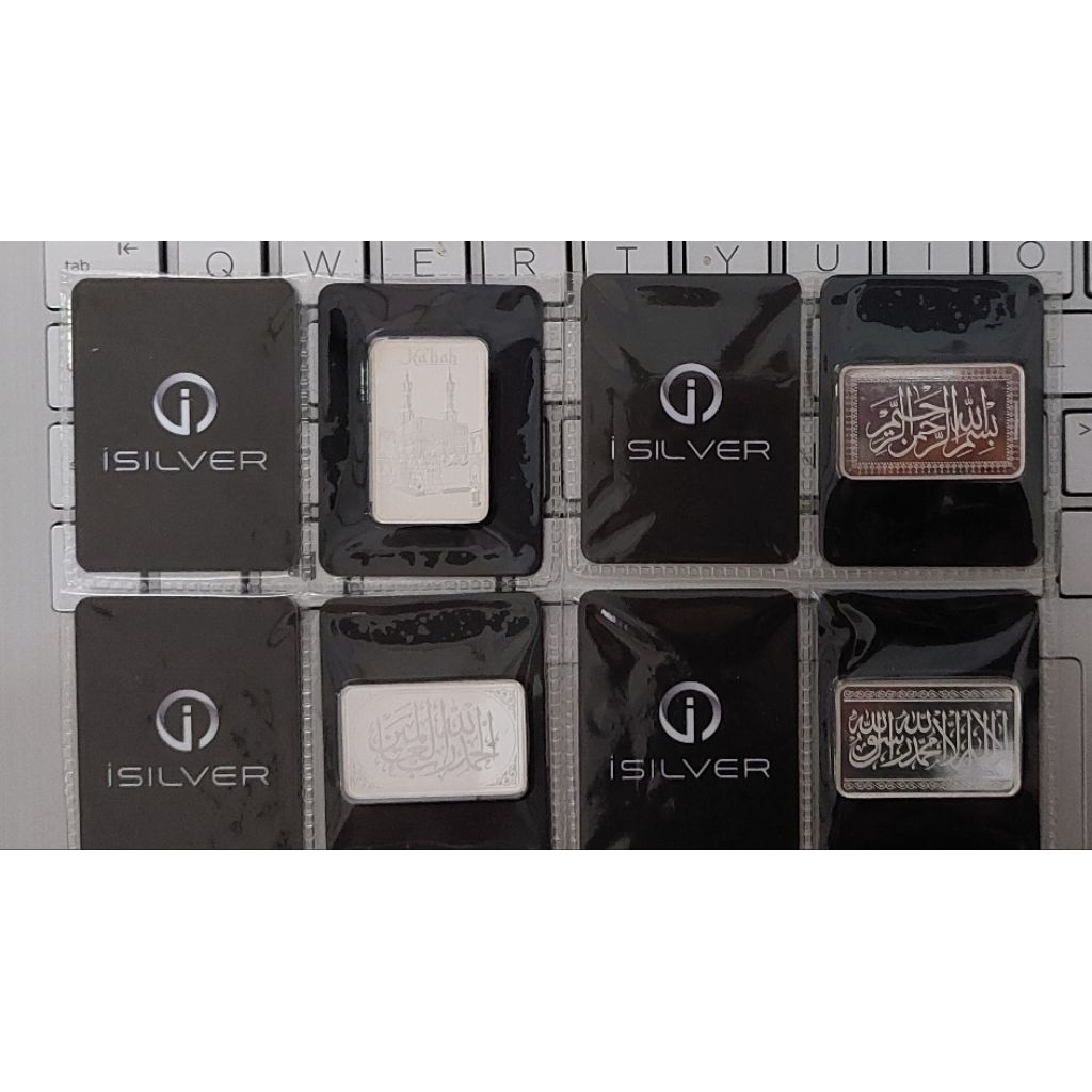 Perak isilver edisi bismillah tahlil tahmid kabah @10gr x 4 / logam mulia perak
