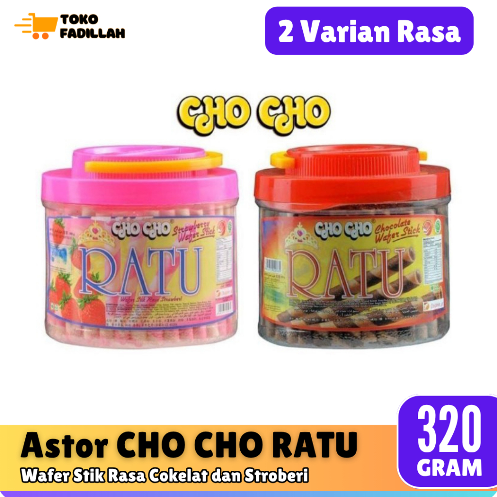 

Astor Cho Cho Ratu 320 gr - Wafer Roll Cokelat & Stroberi