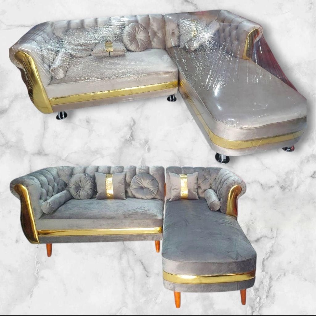 Sofa sudut bludru // Sofa L Bludru // Sofa sudut minimalis