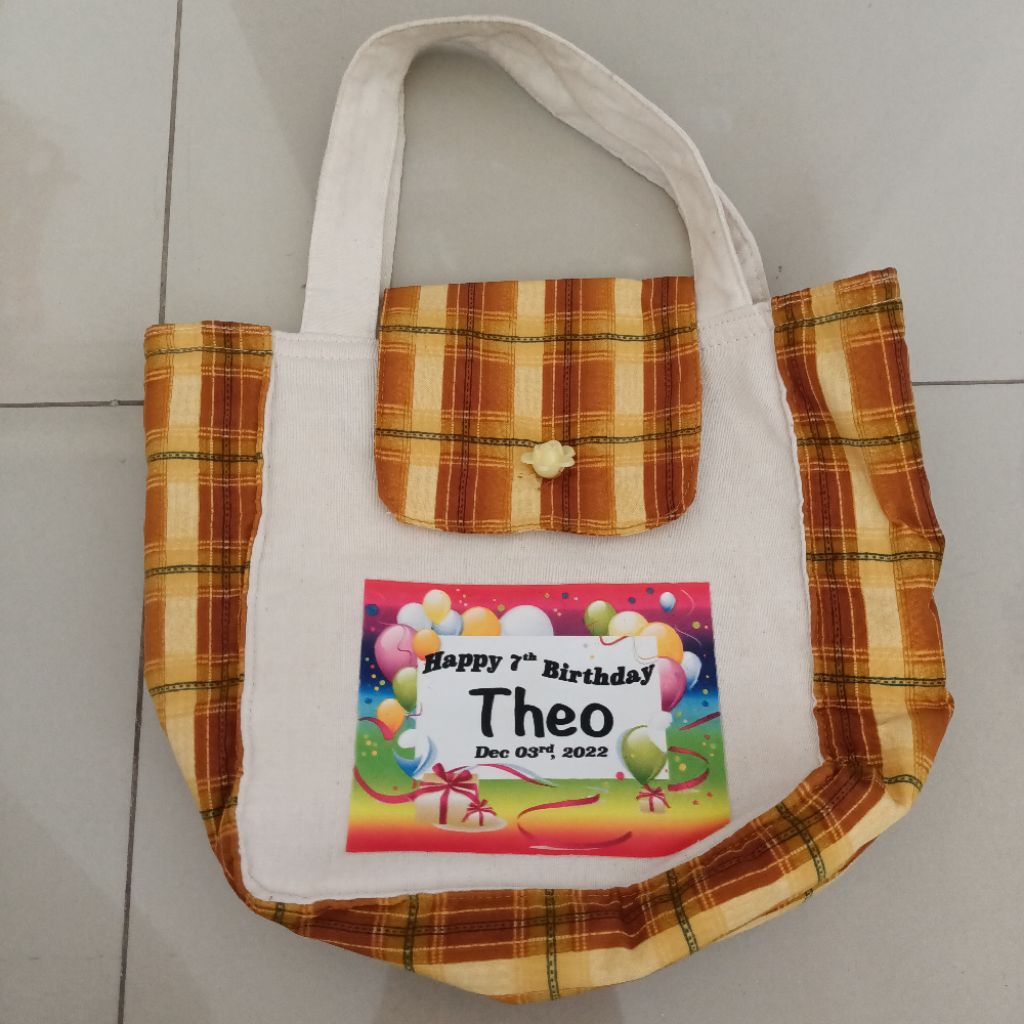 Tas bekal tas anak TK PAUD ex souvenir ultah bahan kain
