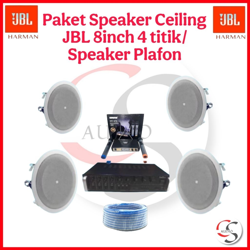 Paket Speaker Ceiling JBL 8inch 4titik/ Speaker Plafon
