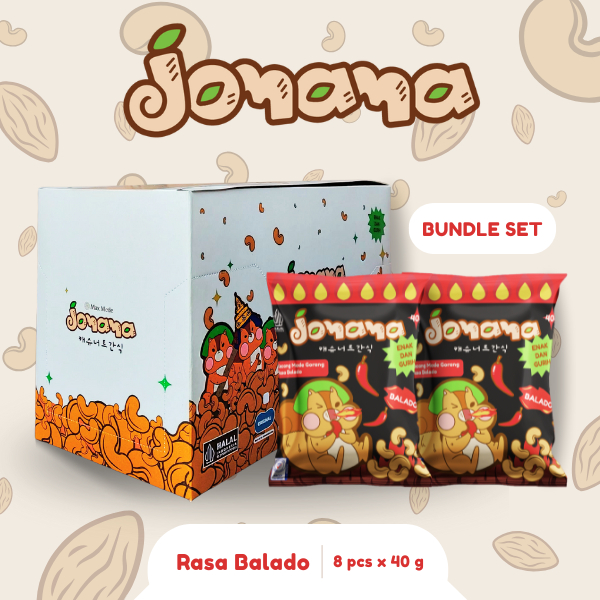

Jomama - BUNDLE SET 8pcs Kacang Mede Rasa Balado 40gr Snack Cemilan Jajanan