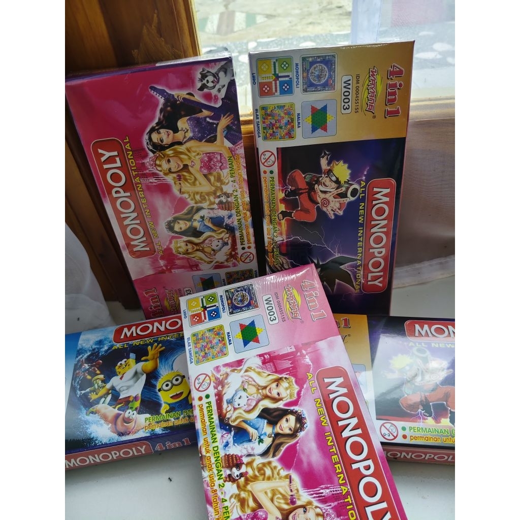 Monopoly 4 in 1 dus premium (Monopoli, Ludo, Ular Tangga, Catur, Halma)