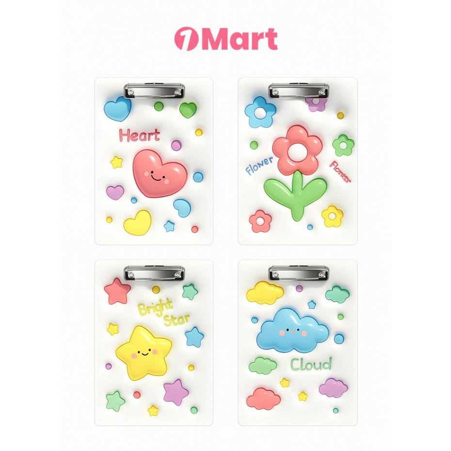 

1MART Clipboard Papan Ujian A4 Motif Imut Ceria