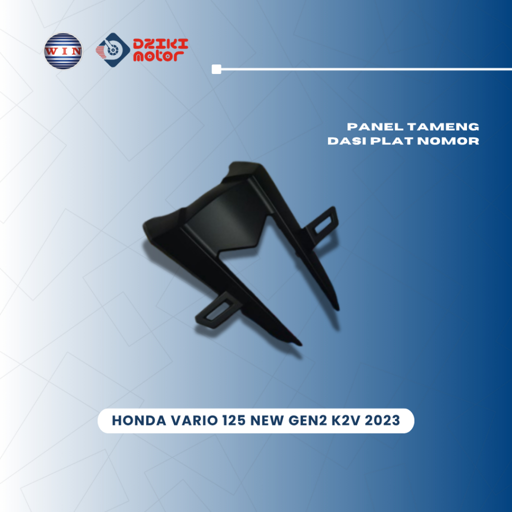 Panel Tameng Dasi Plat Nomor Honda Vario 125 New Gen2 K2V 2023 Hitam Doff Merek WIN