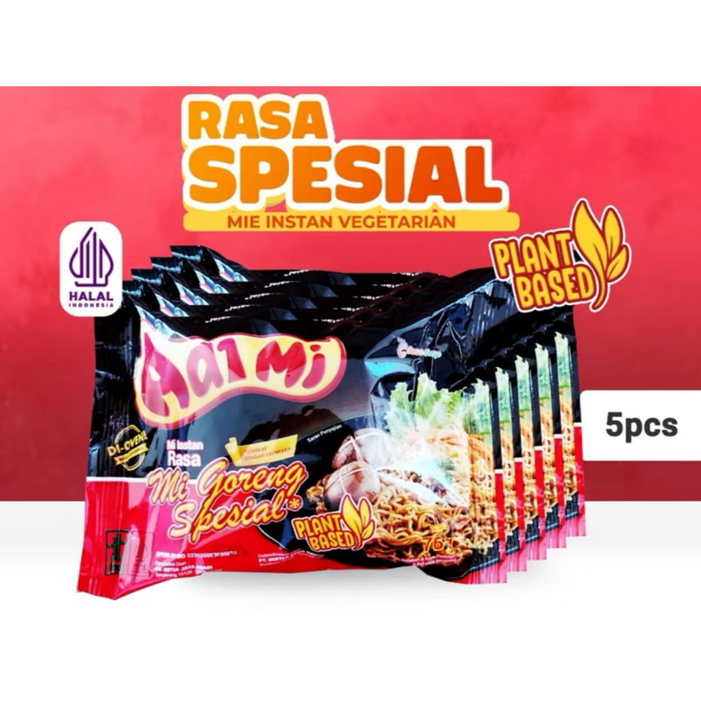 

PRODUK BARU Mie Instant Aai mie rasa Mie goreng Healthy Vegan Vegetarian plant based halal bpom