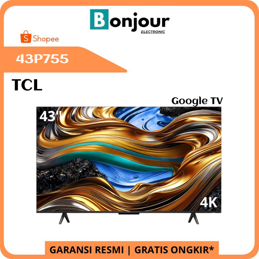 TV TCL 43 Inch 4K UHD HDR10+ Google TV TCL 43P755 Dolby Vision-Atmos