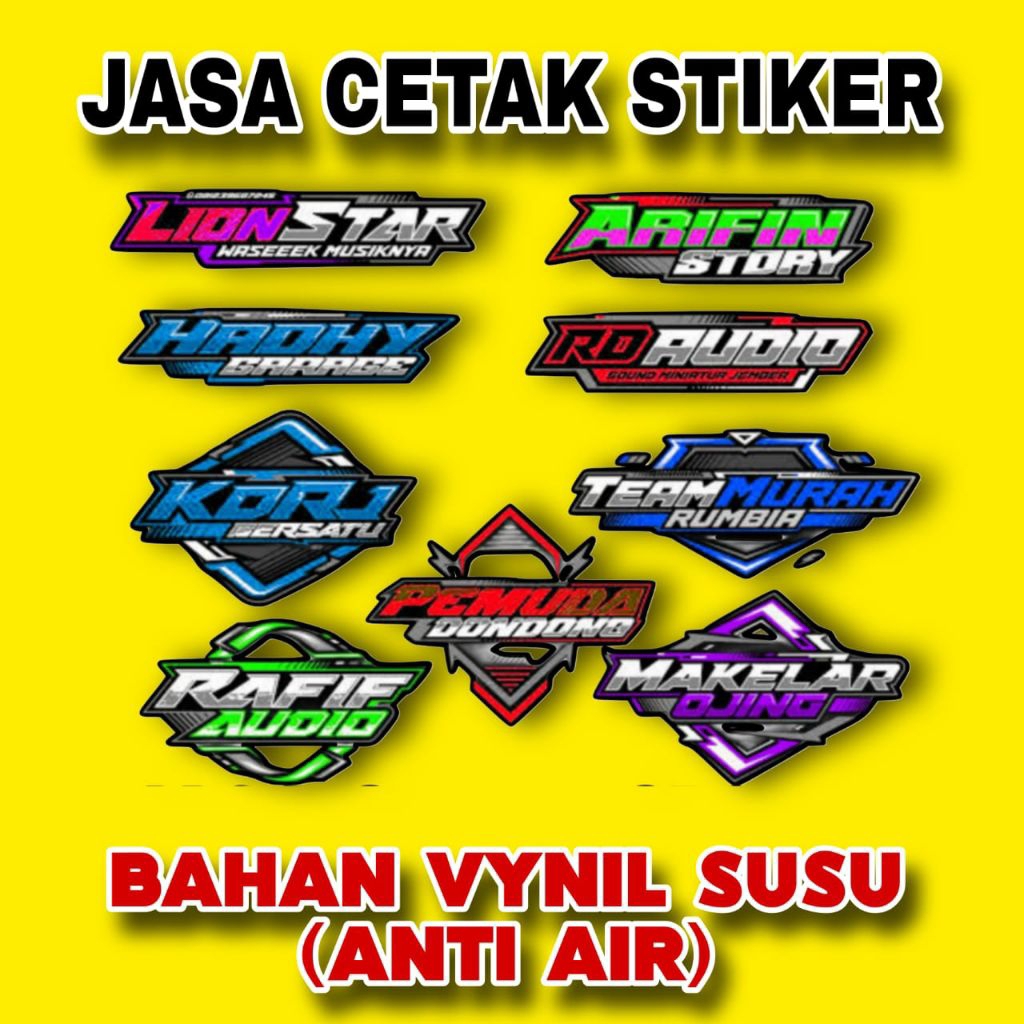 

CUSTOM STIKER MURAH BAHAN VYNIL S