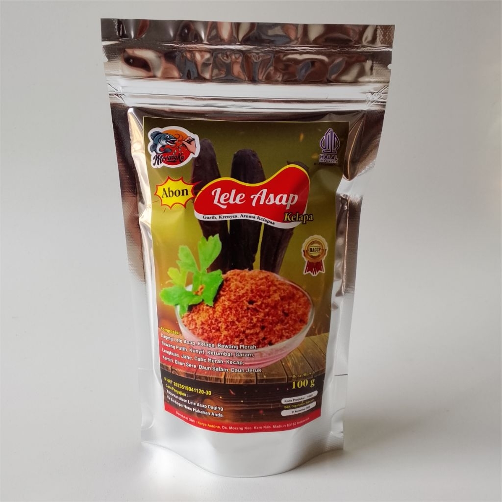 

Abon lele asap daging + Kelapa berat 100g