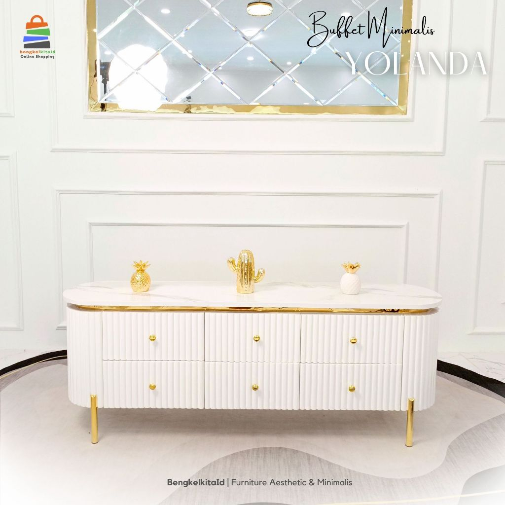 Meja TV Minimalis Yolanda| TV Cabinet I Bupet TV minimalis Modern | Lemari Modern Mewah| Meja Salur