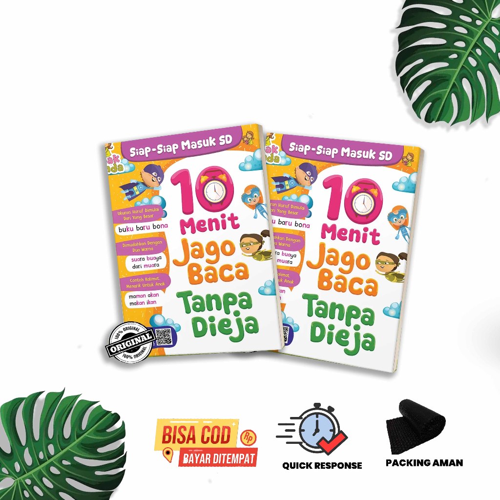 Buku Belajar Membaca - 10 Menit Jago Baca Tanpa Dieja Siap Siap Masuk SD