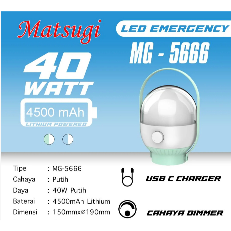 Lampu Emergency MATSUGI Lampu darurat MATSUGI MG-5666 40 LED