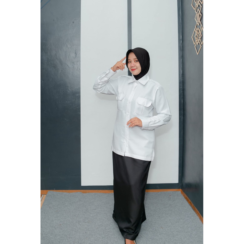 Baju Dinas Putih Pns Wanita Baju Pdh Wanita Putih Seragam Putih Pns Wanita Baju Putih Atasan Pns Cew