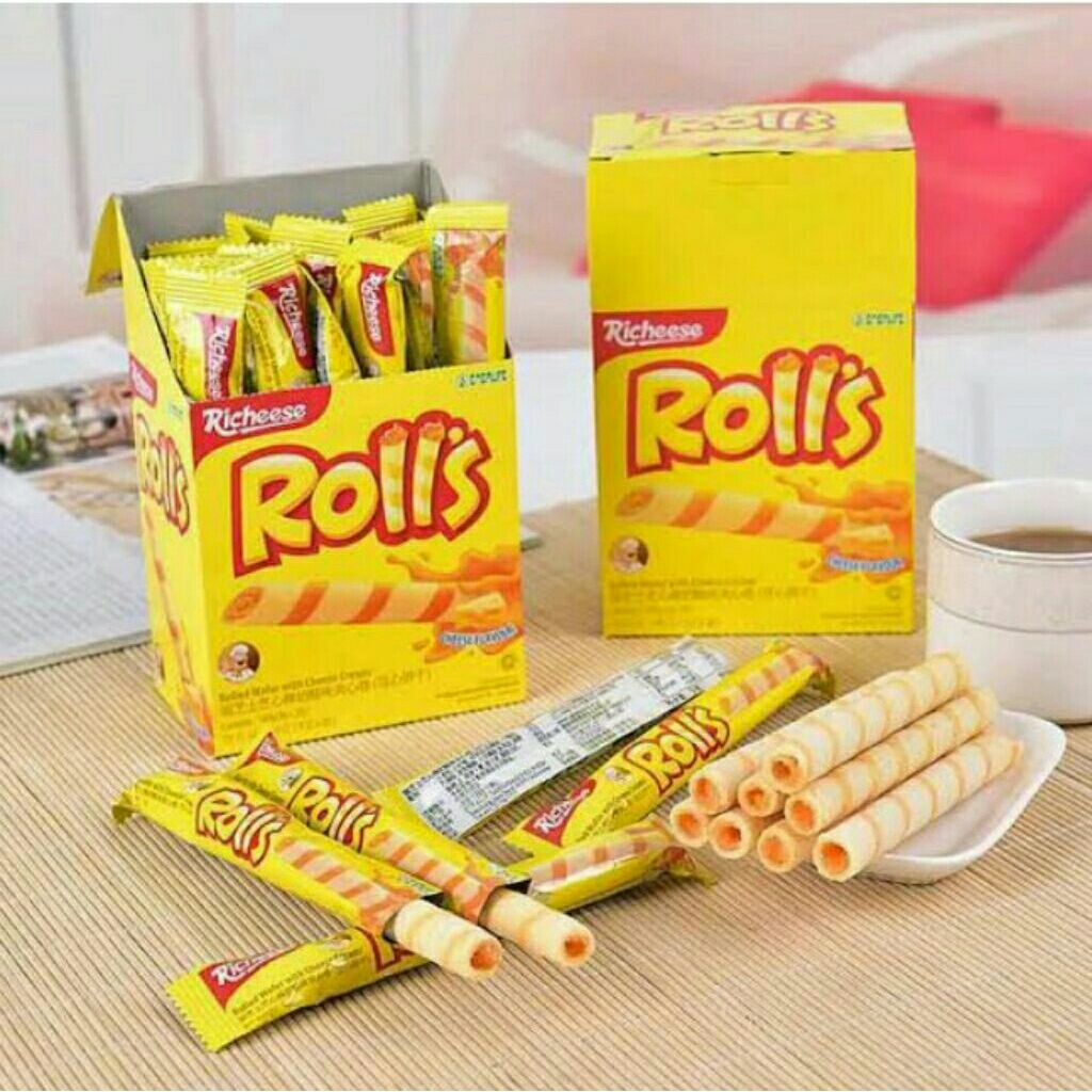 

Nabati Rolls Cheese Wafer Stick Richeese ( 1 pack isi 20 pcs ) - cemilan murah dan enak