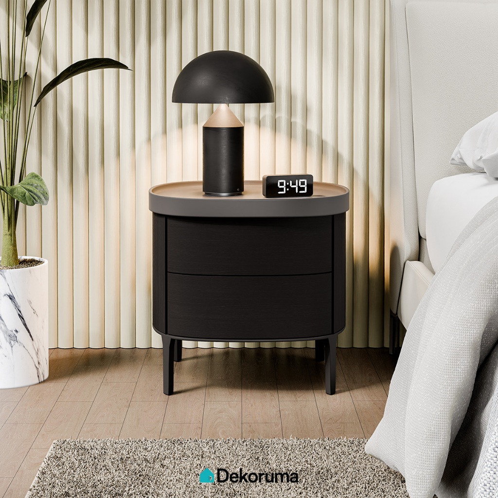 Dekoruma Tenzo ENZO Nightstand Minimalis / Nakas / Bedside Table - Hitam