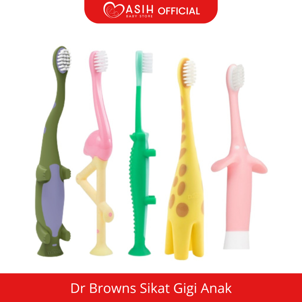 Dr Browns Sikat Gigi Bayi 6 12 bulan 1 2 Tahun Karakter Binatang / Sikat Gigi Bayi 1 Tahun