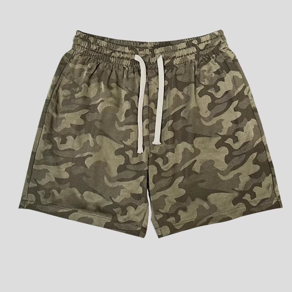 Celana pendek bermotif macan tutul celana pendek longgar musim panas pria celana pendek pantai celan